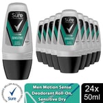 Sure Men 48H Protection Anti-Perspirant Deodorant Roll-On Sensitive 50ml, 24 PK