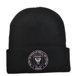 Mub- Miami Messi Mössa AW 10 Broderad Stickad Mössa Fläkt Varm Kall Keps Circle - black