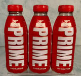 3 x Prime Arsenal Drink Hydration Drink KSI Special Edition Bottle 500ml