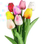 Konstgjorda tulpaner blommor falska blommor latex tulpaner äkta touch för fest hem bröllopsdekoration och diy dekor