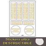 Planche A4 de Stickers Ultra-Destructible S'Occuper de Son Chat Adhésif - U06