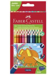 Faber Castell Jumbo Triangular colour pencils wallet of 24