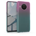 kwmobile Case Compatible with Nokia X20 / X10 - Case Transparent Gradient Phone Cover - Bicolor Dark Pink/Blue/Transparent