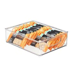 iDesign Cabinet/Kitchen Binz Boîte de Rangement, Moyen Bac pour Réfrigérateur en Plastique, Transparent