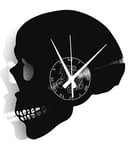 Instant Karma Clocks Horloge Murale Disque Vinyle Crâne Design Moderne pour Salon, Morts squelettes Pendaison, Tête Silhouette 27