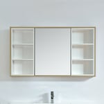Armoire de toilette bloc-miroir 120 cm frame finition mélaminé chêne - Marron