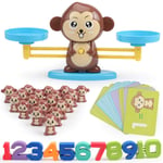 ROWEQPP Children Early Education Toy Animal Balance Scale Mathematical Digital Addition Counting Teaching Tool for Kids Family Table Game Monkey