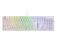 Mars Gaming MK422 Blanc, Clavier Mécanique Gaming RGB, Antighosting, Switch Mécanique Marron, Langue Italienne