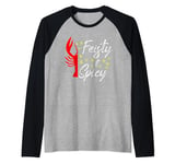 Funny Feisty And Spicy Crawfish Boil Festival Party Lobster Raglan Baseball Tee