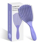 Brosse Cheveux - SHINLEA Brosse Demelante Cheveux, Brosse a Cheveux pour Séchage et Coiffage des Cheveux - Réduit la Ccasse, élimine les Nœuds,Peigne Cheveux Bouclés pour Femme, Homme, Enfant(Violet)