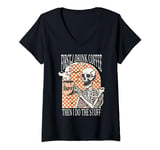 First I Drink Coffee Then I Do the Stuff Skeleton Halloween V-Neck T-Shirt