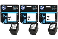 3x Original HP 62 Black Ink Cartridges For OfficeJet 200c Mobile Inkjet Printer