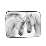 Laptop Case,10-17 Inch Laptop Sleeve Carrying Case Polyester Sleeve for Acer/Asus/Dell/Lenovo/MacBook Pro/HP/Samsung/Sony/Toshiba,Couple Of Beautiful White Horses Isolated On White Background 17 inch