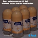 Sanex Dermo Sensitive48h protection Deodorant Anti-Perspirant roll on 50ml(6pack