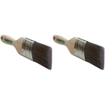 Axus Decor Silk Precision Cutter Paint Brush (mink series) - 2"/50mm - with Short Handle for Controlled Cutting In of Walls, Ceilings and Woodwork (Pack of 2)