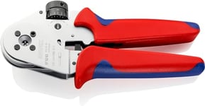 Knipex Four-Mandrel Crimping Pliers for turned contacts chrome-plated, with multi-component grips 180 mm 97 52 63