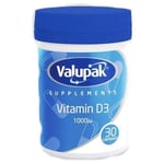 3 x Valupak Vitamins Vitamin D3 1000iu 30 Capsules