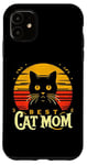 Coque pour iPhone 11 Chat noir Maman Mama Retro Wildlife Happy Mother's Day 2024