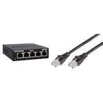 NETGEAR GS305-300PES Switch Ethernet Métal 5 Ports Gigabit (10/100/1000) & Amazon Basics Câble réseau Ethernet RJ45 catégorie 6-3 m - 5 câbles