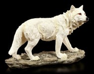 Wolf Figurine White 20 CM - Der Bergwächter - Fantasy Western Indian Deco