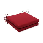 Pillow Perfect Lot de 2 Coussins de siège carrés pour intérieur/extérieur Rouge, Red, 20 in. L X 20 in. W X 3 in. D