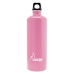 Laken Futura Water Bottle with Narrow Mouth, Single Wall Lightweight Aluminum BPA Free, Leak-Proof Screw Cap, 1 Litre, Pink
