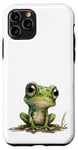 Coque pour iPhone 11 Pro Grenouille mignonne et amusante. Vert. Amoureux des grenouilles. Amoure