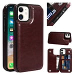 Compatible with iPhone 12 Wallet Case (iPhone 12/5.4 Inches, Brown)