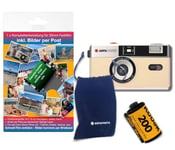 AgfaPhoto Appareil Photo analogique 35 mm en kit Complet : Film d'images Couleur + Batterie + développement pour Photos Couleur (par courrier)