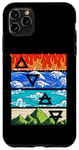 Coque pour iPhone 11 Pro Max Feu Eau Air Terre Quatre Éléments Grecs 4 Nature