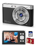 Y-YOPZI Mini caméra vidéo 4K Ultra HD 50 MP 2 - Écran LCD de 88 Pouces - Rechargeable - Compact - Zoom numérique 16x - Caméra de vlogging Youtube pour Enfants, Adultes, débutants (Noir)