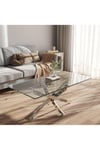 Rectangle Clear Glass Top Coffee End Table