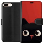 Apple iPhone 8 Plus Musta Lompakkokotelo Busig Katt
