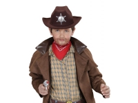 Cowboyhatt, brun sheriff, barn