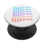 First Name Tiffany Girl Boy Retro Personalized Groovy PopSockets Swappable PopGrip