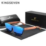 KINGSEVEN Damglasögon Naturliga Bubinga Träsolglasögon Män Polariserat mode Solglasögon Originalträ Oculos de sol Blue bubinga wood Kingseven Original