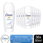 Dove AntiPerspirant Roll On up to 48H of Sweat & Odour Protection 50ml, 36 Pack