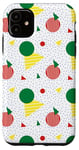 Coque pour iPhone 11 Red Green Yellow Blue Circles Triangles Dots Retro Pattern