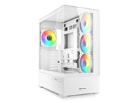 Sharkoon Ak6 Rgb, Pc, Vit, Atx, Micro Atx, Mini-Atx, Härdat Glas, Multi, 17 Cm