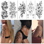 INF Gnuggisar - tillfälliga tatueringar med blommotiv 8 styck Svart
