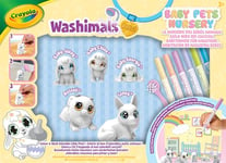 CRAYOLA Washimals Baby Pets Nursery | Colour Your Own Washimal Pets Again and Again | Includes 5 Pets & Washable Markers | Ideal for Kids Aged 3+