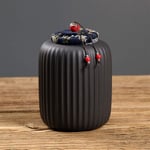 YUXINXIN Small Ceramic Tea Caddy Storage Tank Sealed cans Among 100g / 150g (Color : Black 150g)
