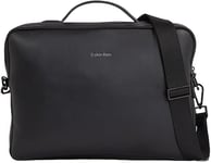 Calvin Klein Men Laptop Bag Faux Leather, Black (Ck Black), One Size
