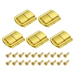5Pcs 1.22" x 0.98" Zinc Alloy Toggle Catch Lock for Box Wooden Case, Gold