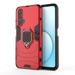TANYO Case for OPPO Realme X3 / X3 SuperZoom, TPU/PC Shockproof Phone Cover with 360° Kickstand, Armor Bumper Protective Shell Red