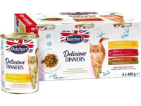 Butcher's Butcher's Delicious Dinners Megapack Blandade Smaker Måltider Med Köttbitar I Gelé Kattmat 6 X 400G
