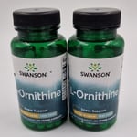 2 x Swanson L-Ornithine 500 mg 60 Veg Caps, Energy, Muscle, Amino Acid BBE 07/23