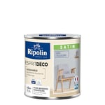 RIPOLIN - Peinture Intérieure Multi-Supports – Murs, Boiseries & Radiateurs – Ultra Couvrante – Lessivable – Application Facile – Ecolabel - Satin - 0,5L - Gris Telescope