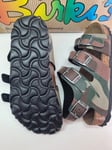 BIRKENSTOCK  SANDALS - UK KIDS SIZE 7 - EU 24- CAMO GREEN-BUCKLE UP-ELLICE