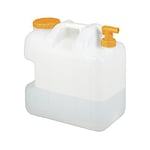 Relaxdays Bidon d’Eau avec Robinet, 25 litres, Plastique sans BPA, Couvercle, poignée, réservoir, Blanc/Orange